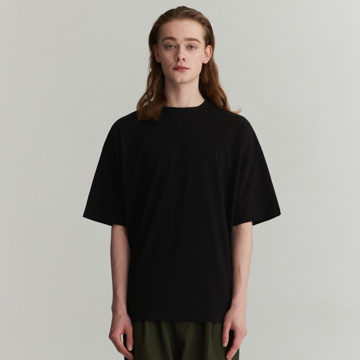 [친환경 오가닉 100%] 오가닉 코튼 숏 슬리브 티셔츠 블랙 COOSTS219BLACK