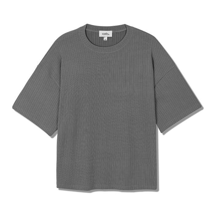 [5Day-SALE]리버드 숏 슬리브 티셔츠 다크그레이 COOSTS240D.GRAY