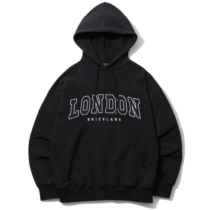[친환경 오가닉사 함유]오가닉 코튼 런던 벌룬 핏 후드 스웻 셔츠 블랙 COOSTS217BLACK