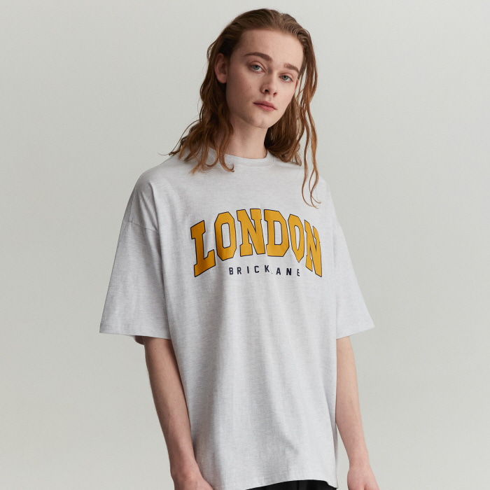 [친환경 오가닉 100%] 오가닉 코튼 런던 브릭 레인 숏 슬리브 티셔츠 라이트그레이 COOSTS220L.GRAY