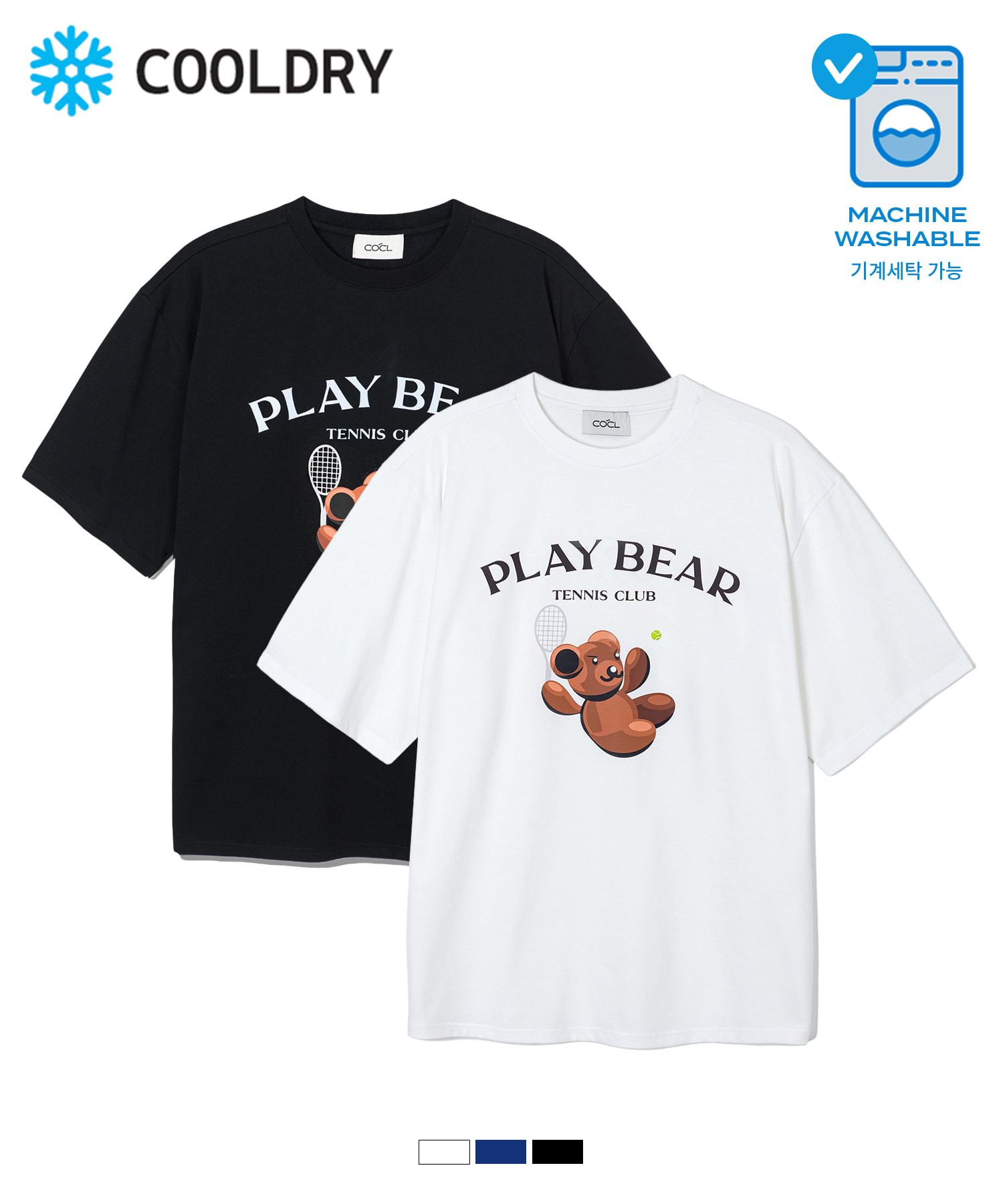 [썸머페스타]플레이 베어(테니스클럽) 숏 슬리브 티셔츠_3 COLOR COOSTS246