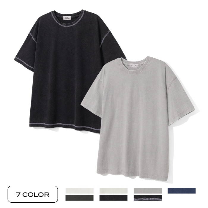 피그먼트 절개 티셔츠 숏슬리브 7 COLOR