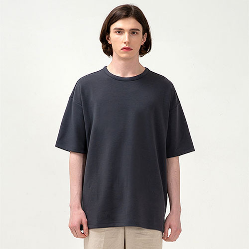 커스텀어클락 티셔츠 에센셜 오버핏 반팔 티셔츠 DARK GRAY COOSTS147D.GRAY