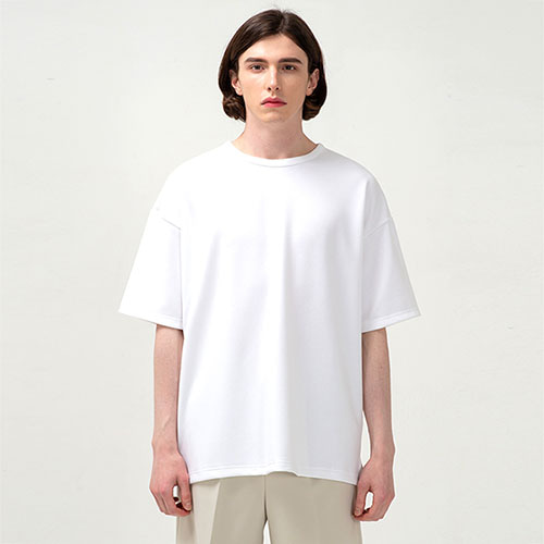 커스텀어클락 티셔츠 에센셜 오버핏 반팔 티셔츠 WHITE COOSTS147WHITE